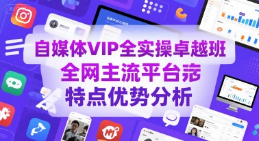 自媒体VIP全实操卓越班，全网主流平台特点优势分析-火柴小市场