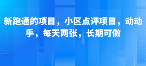 新跑通的项目，小区点评项目，动动手，每天两张，长期可做-火柴小市场