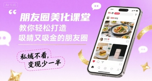 朋友圈美化课堂，教你轻松打造，吸睛又吸金的朋友圈，私域不看，变现少一半-火柴小市场