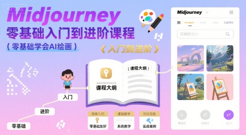 midjourney零基础入门到进阶课程，零基础学会AI绘画-火柴小市场