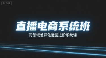 直播电商系统班，同领域差异化运营进阶系统课-火柴小市场